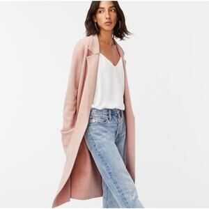 J. Crew Ella Open-Front Long Sweater-Blazer Wool Blend Pink Size Medium